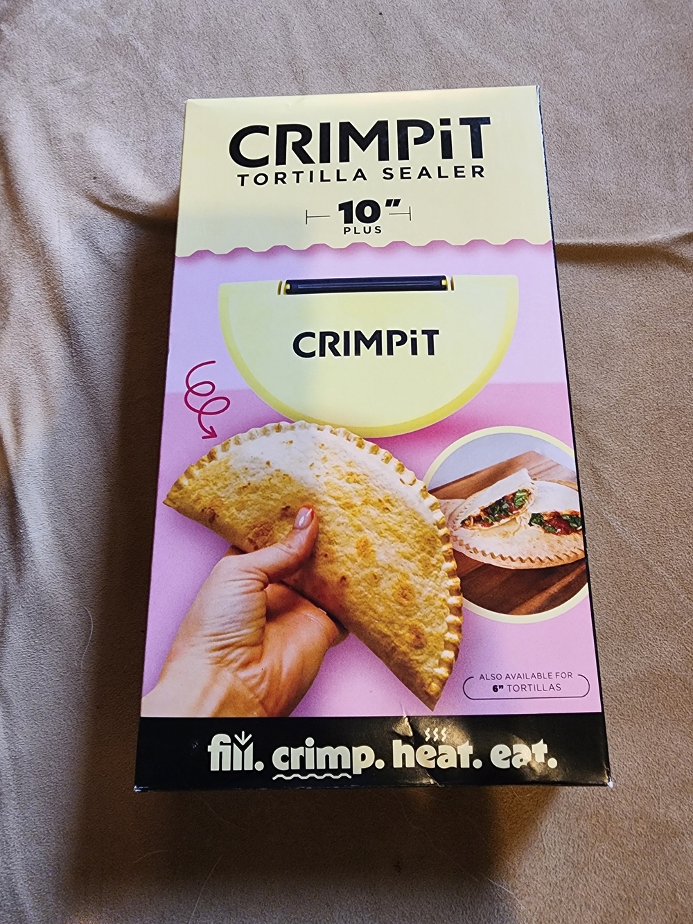 Crimpit 10" Tortilla Sealer Yellow & Black New